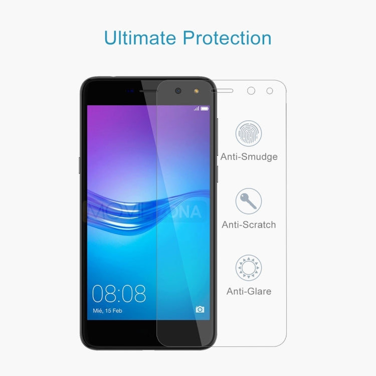 100 PCS for Huawei Y6 (2017) 0.26mm 9H Surface Hardness 2.5D Explosion-proof Tempered Glass Non-full Screen Film, For Y6 (2017)