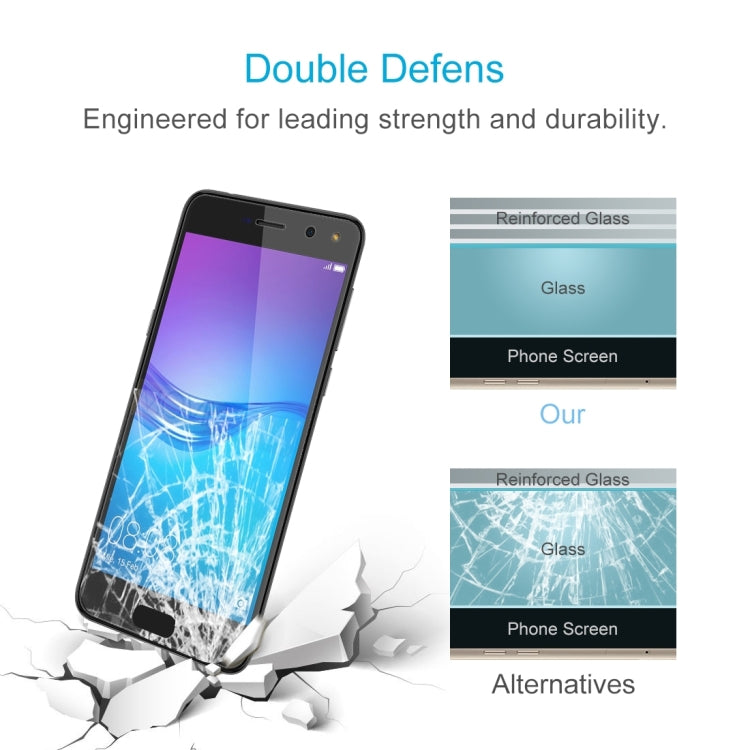100 PCS for Huawei Y6 (2017) 0.26mm 9H Surface Hardness 2.5D Explosion-proof Tempered Glass Non-full Screen Film, For Y6 (2017)