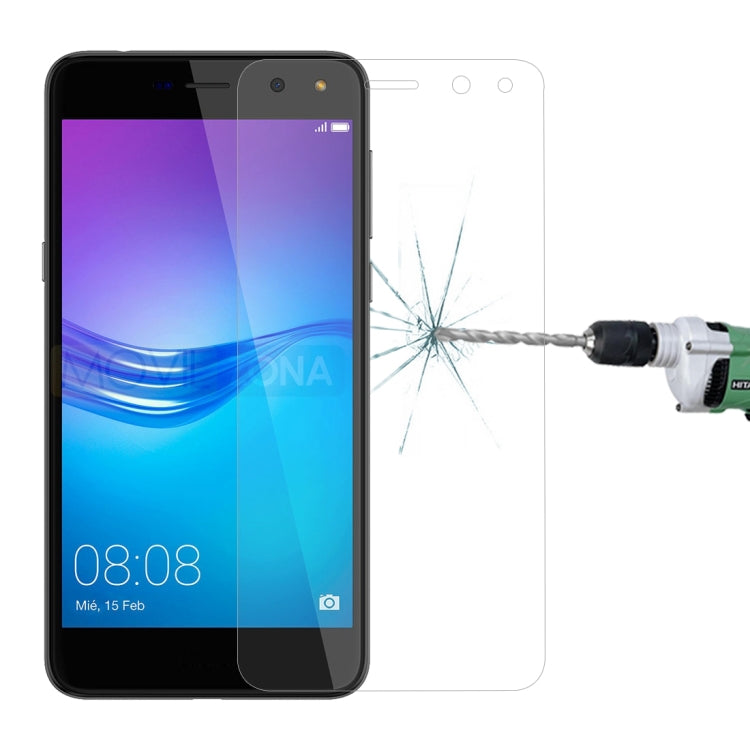 For Huawei Y6 (2017) 0.26mm 9H Surface Hardness 2.5D Explosion-proof Tempered Glass Non-full Screen Film, For Y6 (2017)
