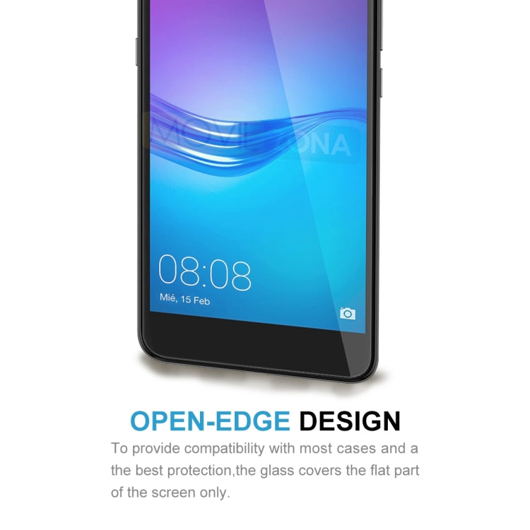 For Huawei Y6 (2017) 0.26mm 9H Surface Hardness 2.5D Explosion-proof Tempered Glass Non-full Screen Film, For Y6 (2017)