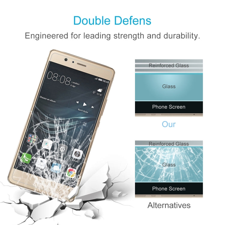 50 PCS 0.26mm 9H 2.5D Tempered Glass Film for Huawei P9 lite, No Retail Package, For P9 lite