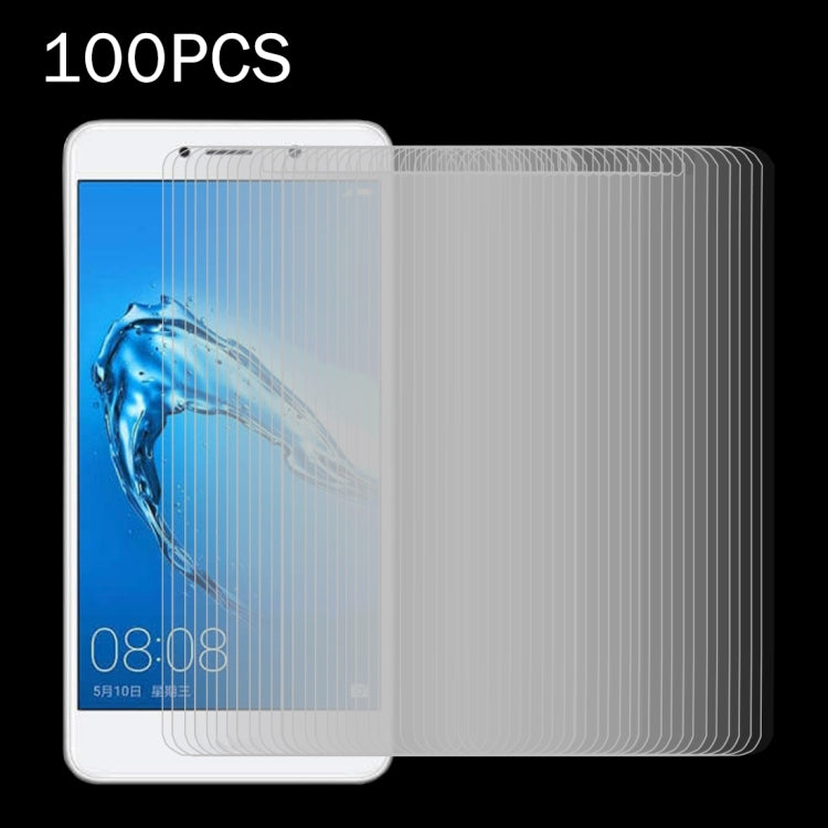 100 PCS for  Huawei Y7 0.3mm 9H Surface Hardness 2.5D Explosion-proof Non-full Screen Tempered Glass Screen Film, For Y7 (100 PCS)