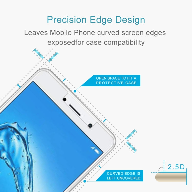 100 PCS for  Huawei Y7 0.3mm 9H Surface Hardness 2.5D Explosion-proof Non-full Screen Tempered Glass Screen Film, For Y7 (100 PCS)