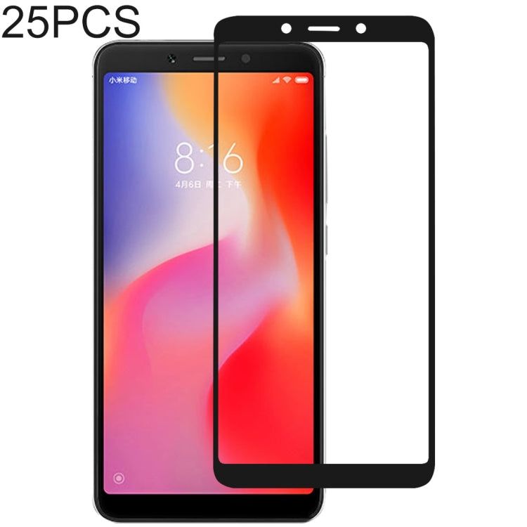 25 PCS Full Glue Full Cover Screen Protector Tempered Glass film for Xiaomi Redmi 6 & 6A, For Xiaomi Redmi 6 & 6A