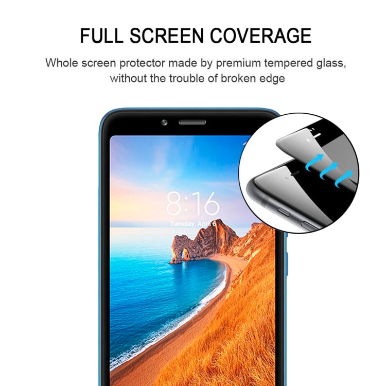 Full Glue Full Cover Screen Protector Tempered Glass film for Xiaomi Redmi 7A, For Xiaomi Redmi 7A