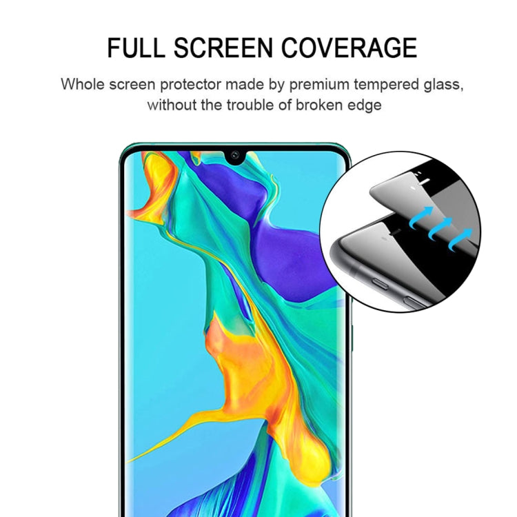 Edge Glue 3D Curved Edge Full Screen Tempered Glass Film for Huawei P30 Pro, For Huawei P30 Pro(Black)(1 PC)