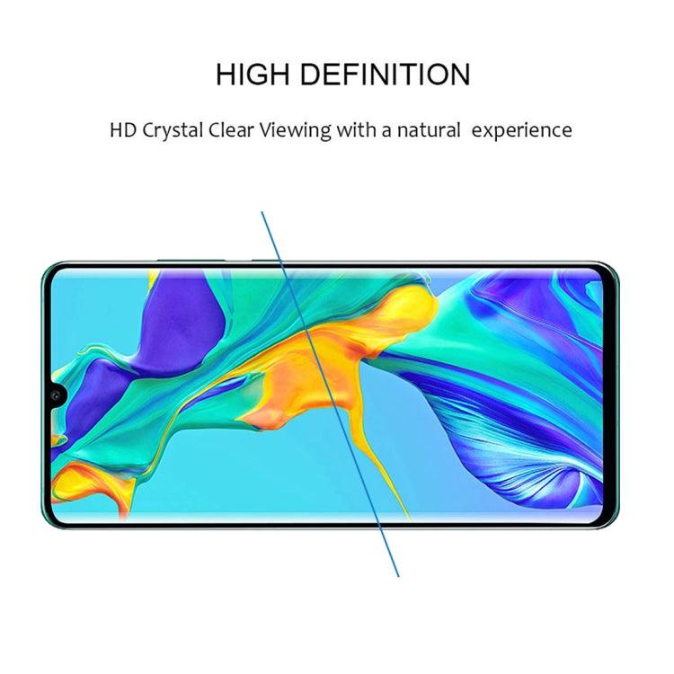 Edge Glue 3D Curved Edge Full Screen Tempered Glass Film for Huawei P30 Pro, For Huawei P30 Pro(Black)(1 PC)