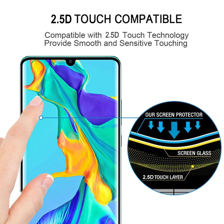 Edge Glue 3D Curved Edge Full Screen Tempered Glass Film for Huawei P30 Pro, For Huawei P30 Pro(Black)(1 PC)