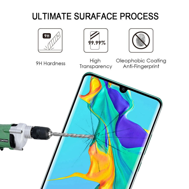Edge Glue 3D Curved Edge Full Screen Tempered Glass Film for Huawei P30 Pro, For Huawei P30 Pro(Black)(1 PC)