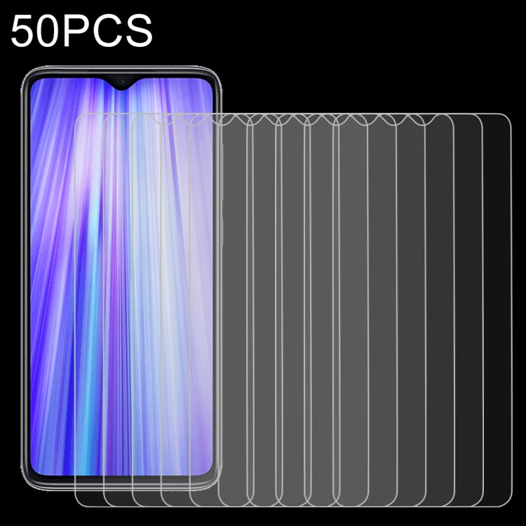 For Xiaomi Redmi Note 8 Pro 50 PCS 0.26mm 9H 2.5D Tempered Glass Film, ForRedmi Note 8 Pro