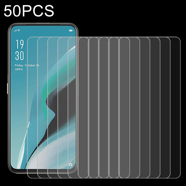 For OPPO Reno 2F 50 PCS 0.26mm 9H 2.5D Tempered Glass Film, For OPPO Reno 2F (50 PCS)