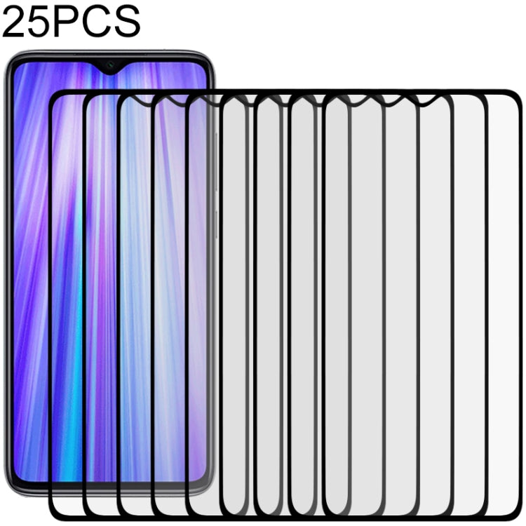 25 PCS Full Cover ScreenProtector Tempered Glass Film for Xiaomi Redmi Note 8 Pro, For Xiaomi Redmi Note 8 Pro