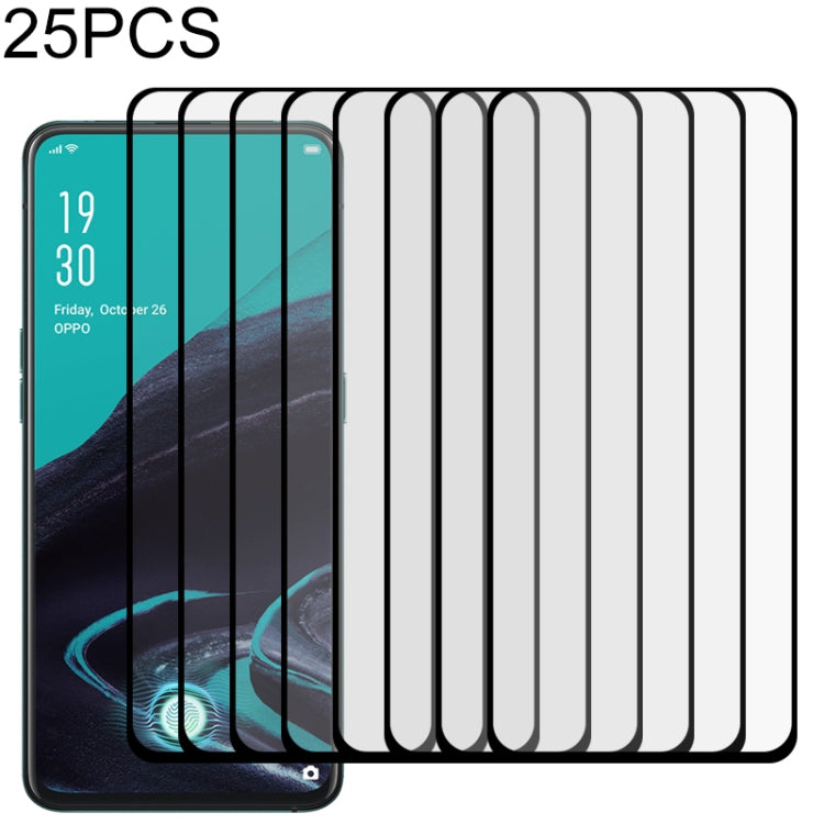 25 PCS Full Cover ScreenProtector Tempered Glass Film for OPPO Reno 2, For OPPO Reno 2