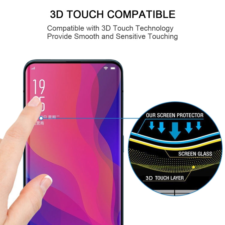 Edge Glue 3D Curved Edge Full Screen Tempered Glass Film For OPPO Find X, For OPPO Find X(1 PC)