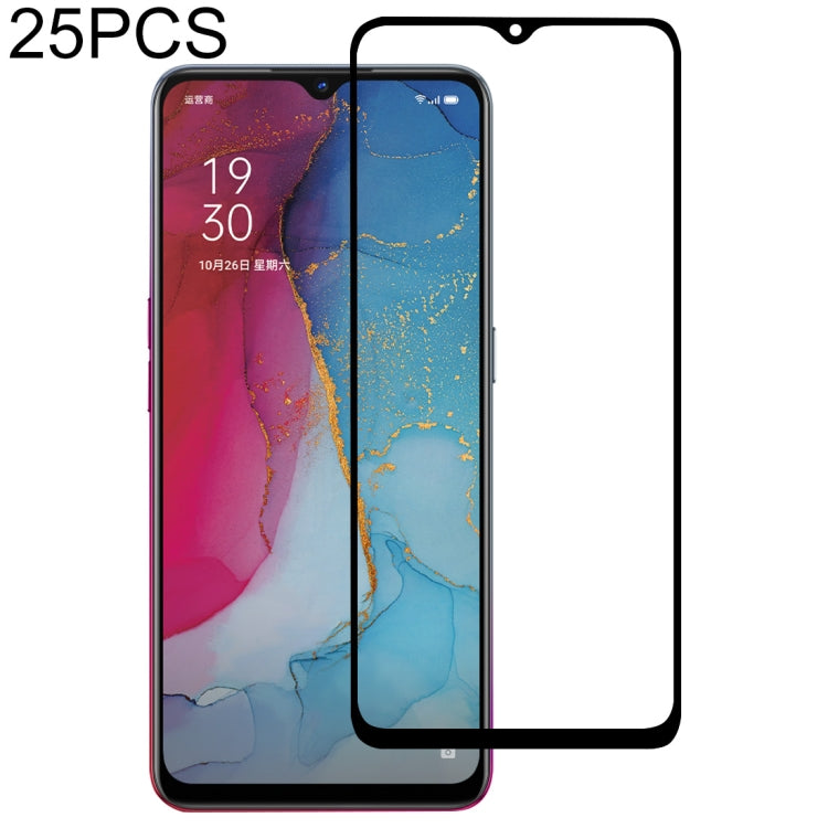 25 PCS For OPPO Reno 3 / Reno3 Youth Full Glue Full Cover Screen Protector Tempered Glass Film, For OPPO Reno 3 (25 PCS)