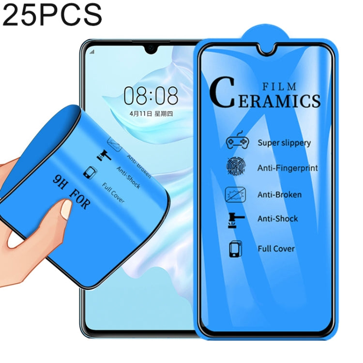 25 PCS 2.5D Full Glue Full Cover Ceramics Film for Huawei P30 Lite, For Huawei P30 Lite (25 PCS)