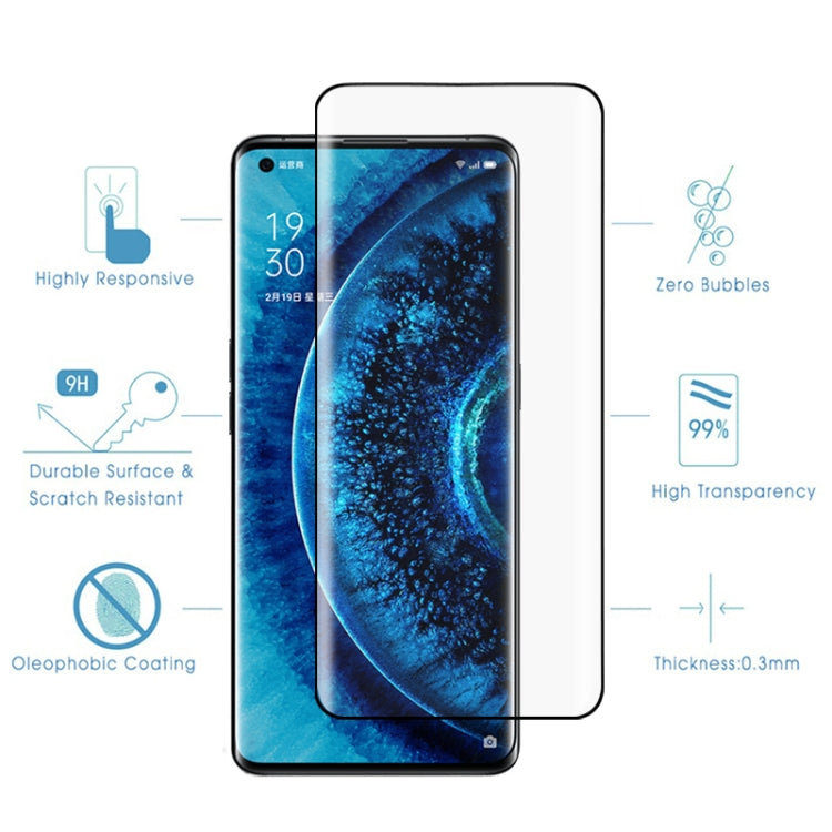 25 PCS For OPPO Find X2 Pro 9H HD 3D Curved Edge Tempered Glass Film (Black), For OPPO Find X2 Pro(Black)(25 PCS)
