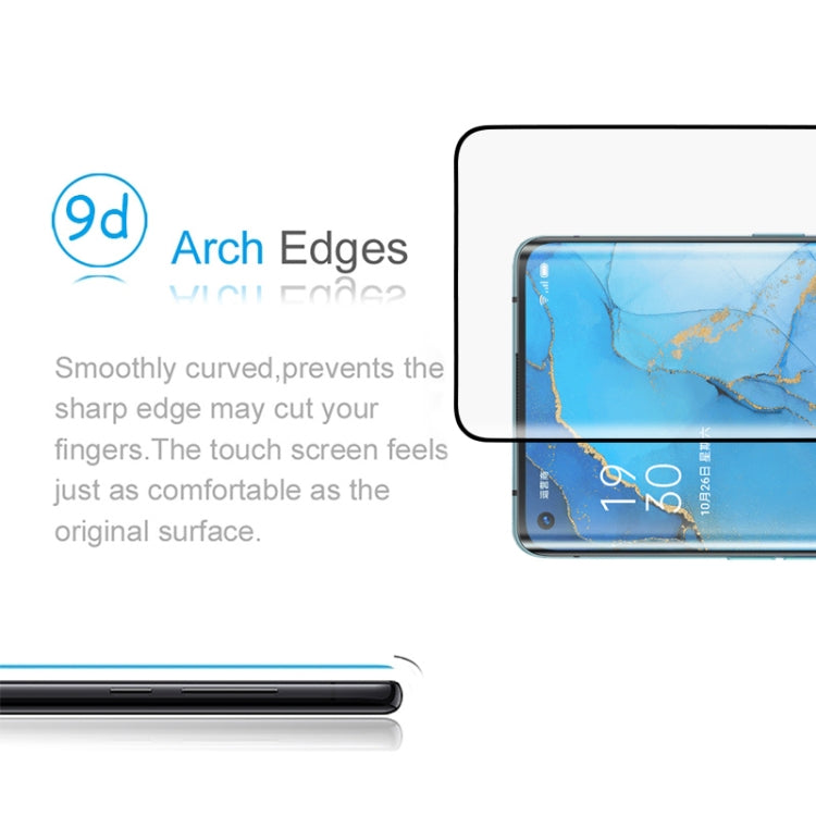 For OPPO Reno3 Pro 9H HD 3D Curved Edge Tempered Glass Film (Black), For OPPO Reno3 Pro(Black)(1 PC)
