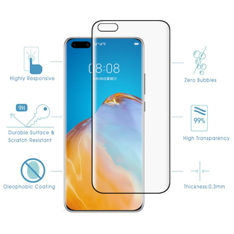 For Huawei P40 Pro 9H HD 3D Curved Edge Tempered Glass Film (Black), For Huawei P40 Pro(Black)(1 PC)