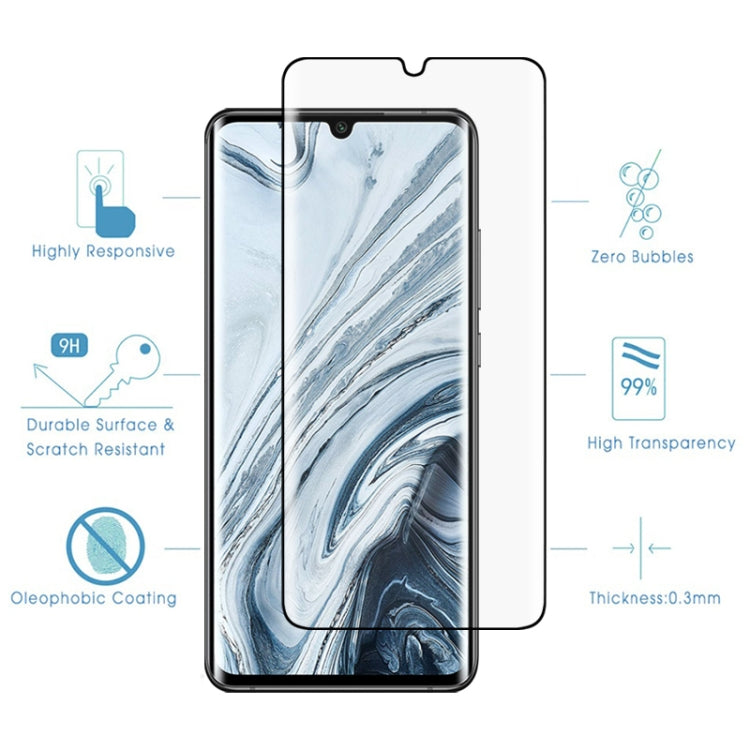 For Xiaomi Mi Note 10 9H HD 3D Curved Edge Tempered Glass Film (Black), For Xiaomi Mi Note 10(1 PC)
