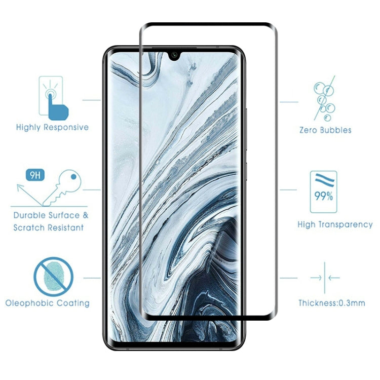 For Xiaomi Mi Note 10 Pro 9H HD 3D Curved Edge Tempered Glass Film (Black)