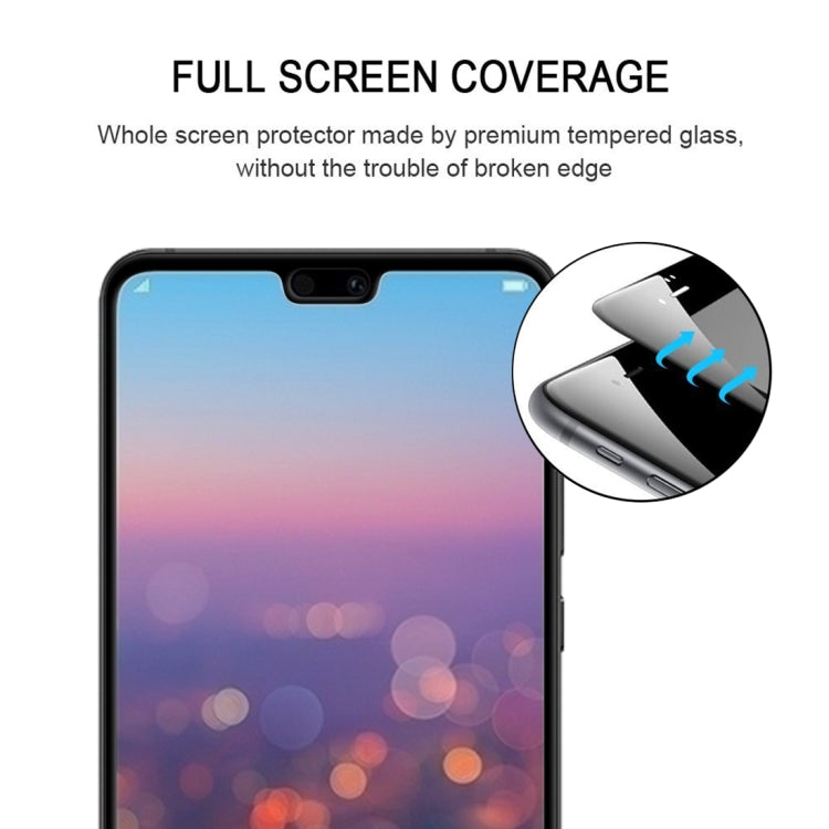 9H Silk Print Full Screen Tempered Glass Film for Huawei P20, For Huawei P20