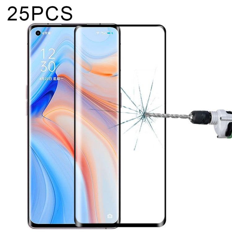 For OPPO Reno4 Pro 25 PCS 3D Curved Edge Full Screen Tempered Glass Film, For OPPO Reno4 Pro