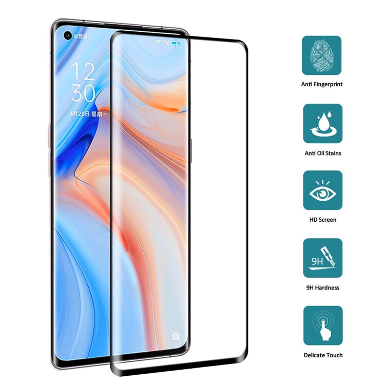 For OPPO Reno4 Pro 3D Curved Edge Full Screen Tempered Glass Film, For OPPO Reno4 Pro