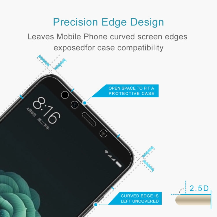 0.26mm 9H 2.5D Tempered Glass Film for Xiaomi Mi 6X & A2, For Mi 6X (1 PC)