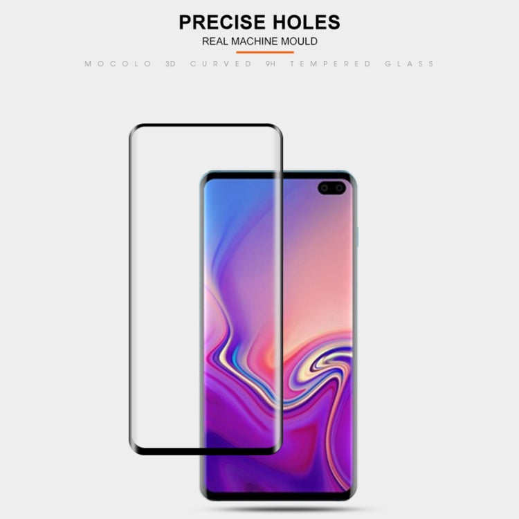 mocolo 0.33mm 9H 3D Round Edge Tempered Glass Film for Galaxy S10+, Fingerprint Unlock Is Not Supported , For Samsung Galaxy S10+