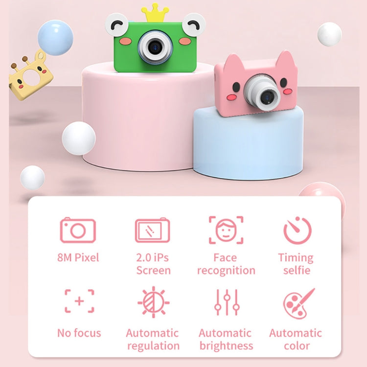 D9 8.0 Mega Pixel Lens Fashion Thin and Light Mini Digital Sport Camera with 2.0 inch Screen & Bear Shape Protective Case & 32G Memory for Children, Elk