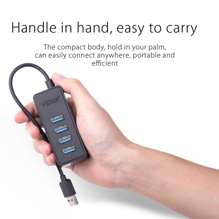 ORICO W5P-U3-30 4-Port USB 3.0 Desktop HUB with 30cm Micro USB Cable Power Supply, W5P-U3-30 Black