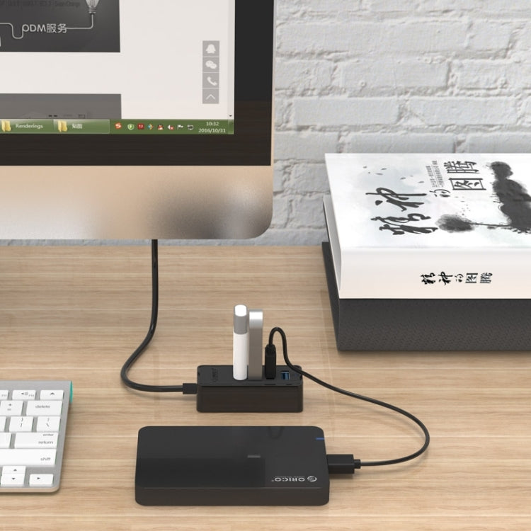 ORICO W5P-U3-30 4-Port USB 3.0 Desktop HUB with 30cm Micro USB Cable Power Supply, W5P-U3-30 Black