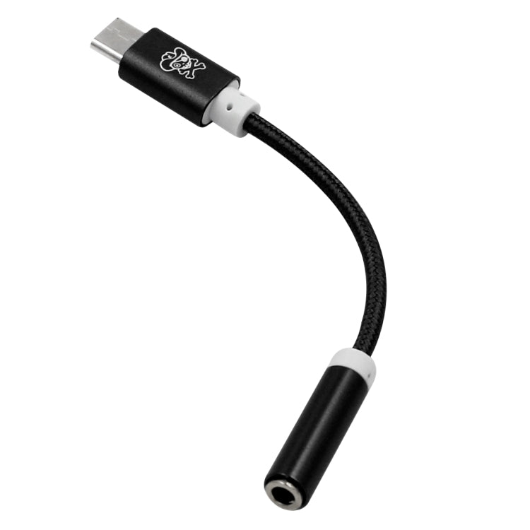 ENKAY Hat-Prince USB-C / Type-C to 3.5mm Nylon Woven Audio Adapter, Length: about 10cm, Black, Gold