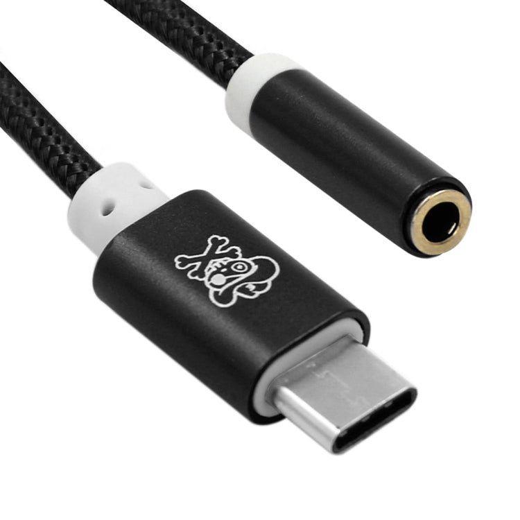 ENKAY Hat-Prince USB-C / Type-C to 3.5mm Nylon Woven Audio Adapter, Length: about 10cm, Black, Gold