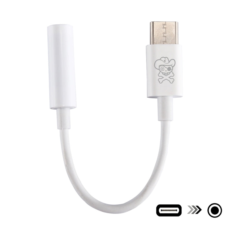 ENKAY Hat-Prince USB-C / Type-C to 3.5mm ABS Audio Adapter, Length: about 10cm, White