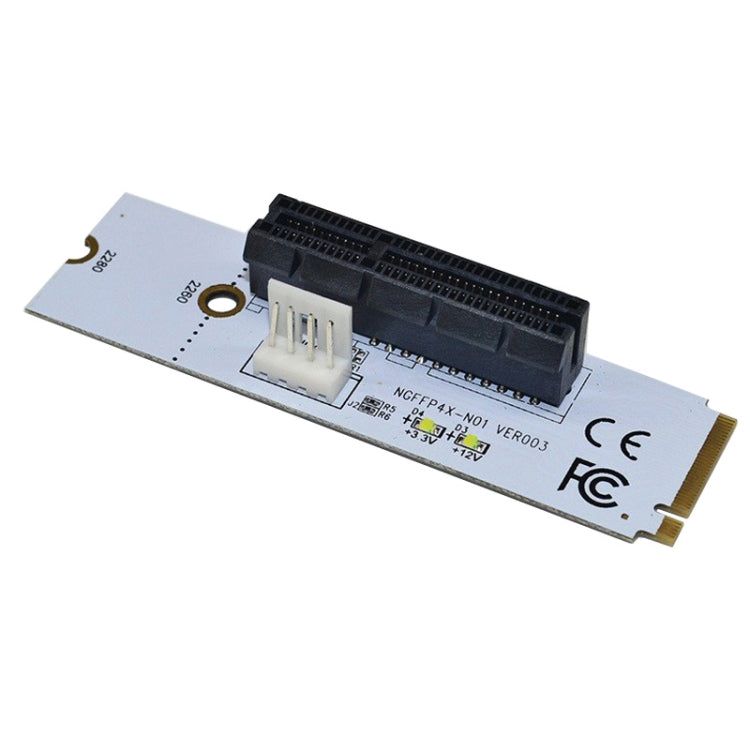 NGFF M.2 Key M to PCI-E 1X / 4X / 8X / 16X Graphics Card Mining Slot Adapter Riser Converter Card with LED, VER003