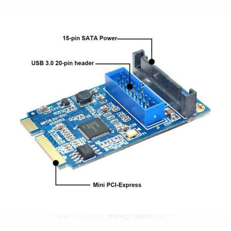 MINI PCI-E to USB 3.0 Front 19 Pin Desktop PC Expansion Card, 19 Pin Power