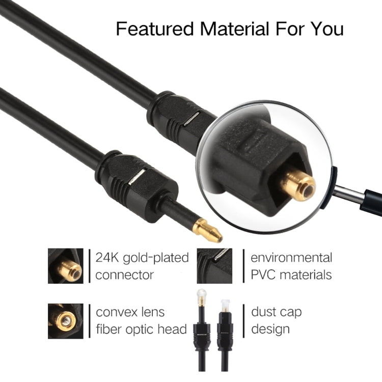 1m OD4.0mm Toslink Male to 3.5mm Mini Toslink Male Digital Optical Audio Cable, 1m