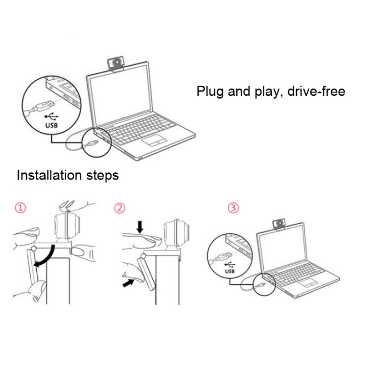Aoni C33 Beauty FHD 1080P IPTV WebCam Teleconference Teaching Live Broadcast Computer Camera with Microphone, Drive-free Plug and Play