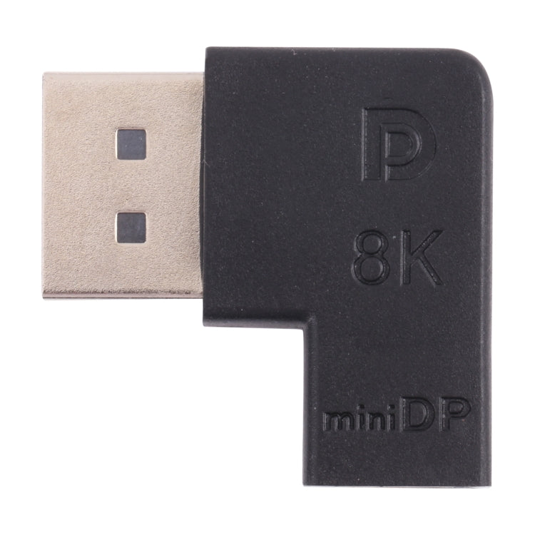 8K DisplayPort Male to Mini DisplayPort Female Elbow Adapter, DP Male to Mini DP Female Elbow
