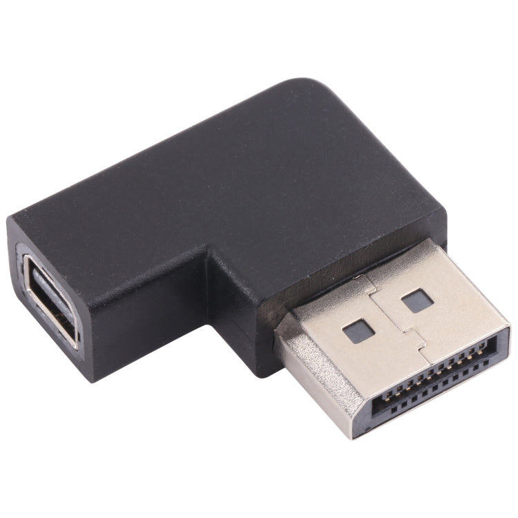 8K DisplayPort Male to Mini DisplayPort Female Elbow Adapter, DP Male to Mini DP Female Elbow