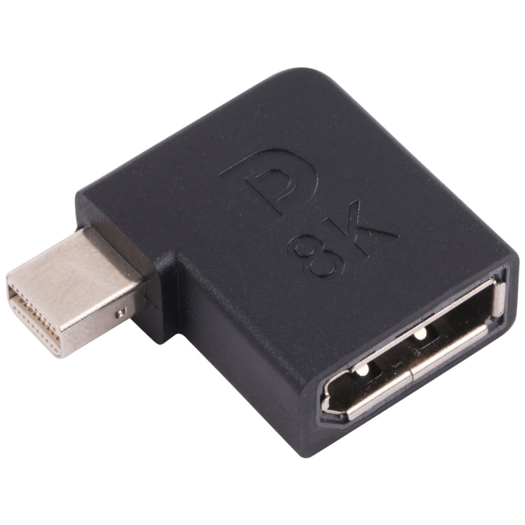 8K Mini DisplayPort Male to DisplayPort Female Elbow Adapter, Mini DP Male to DP Female Elbow