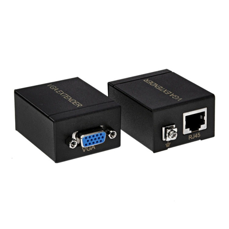 VGA Signal to RJ45 Signal Extender Transmitter + Receiver Converter Ethernet Cable, Transmission Distance: 60m, Transmission Distance: 60m