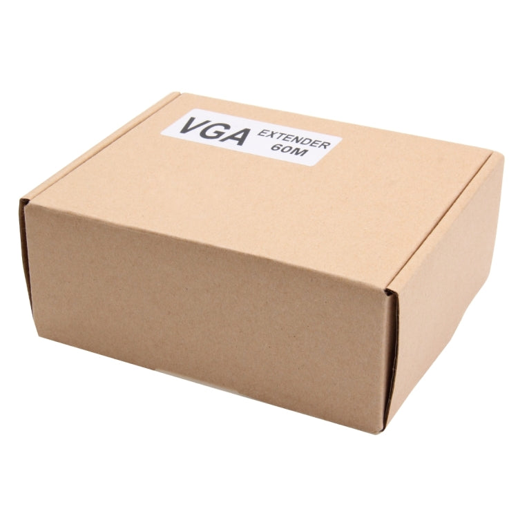 VGA Signal to RJ45 Signal Extender Transmitter + Receiver Converter Ethernet Cable, Transmission Distance: 60m, Transmission Distance: 60m