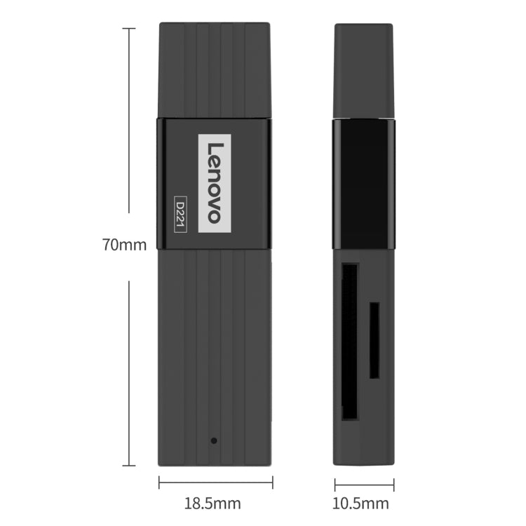 Original Lenovo D221 2 in 1 480Mbps USB 2.0 Card Reader, D221