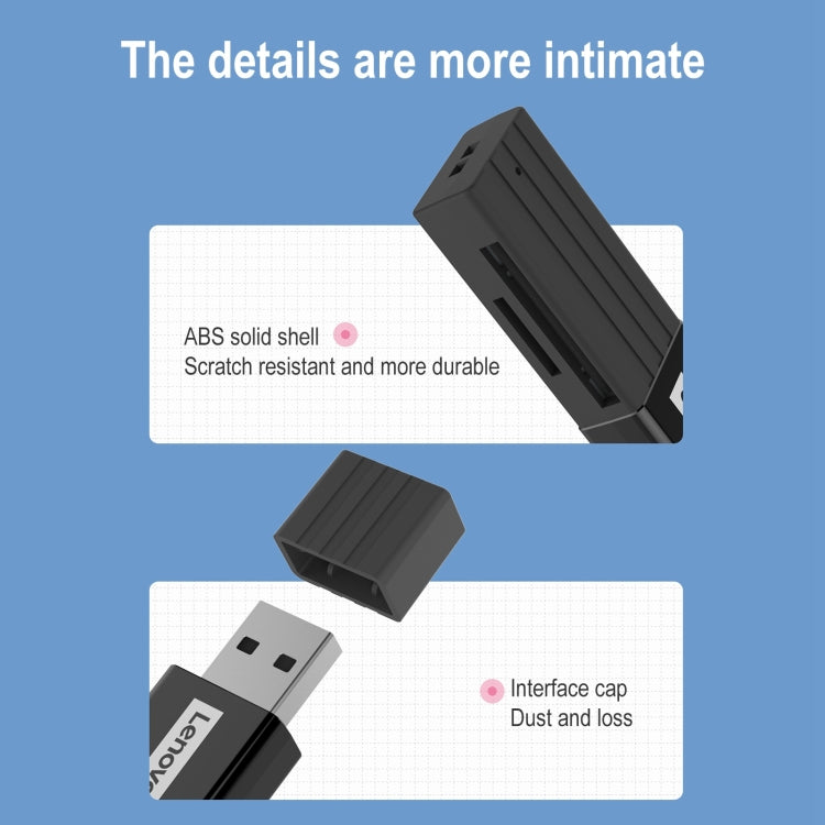 Original Lenovo D221 2 in 1 480Mbps USB 2.0 Card Reader, D221