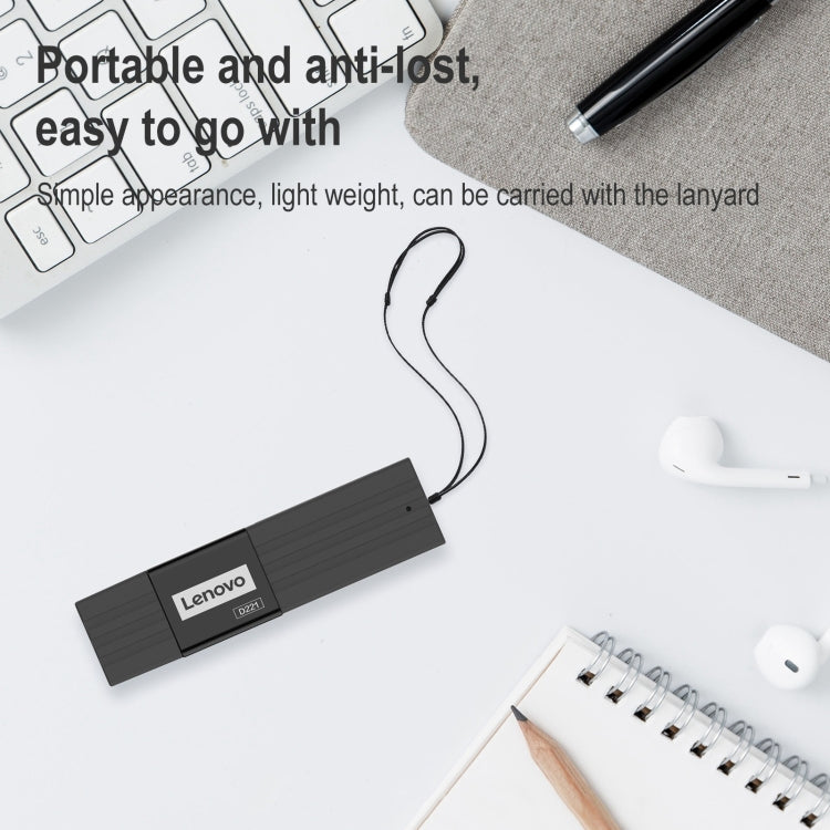 Original Lenovo D221 2 in 1 480Mbps USB 2.0 Card Reader, D221