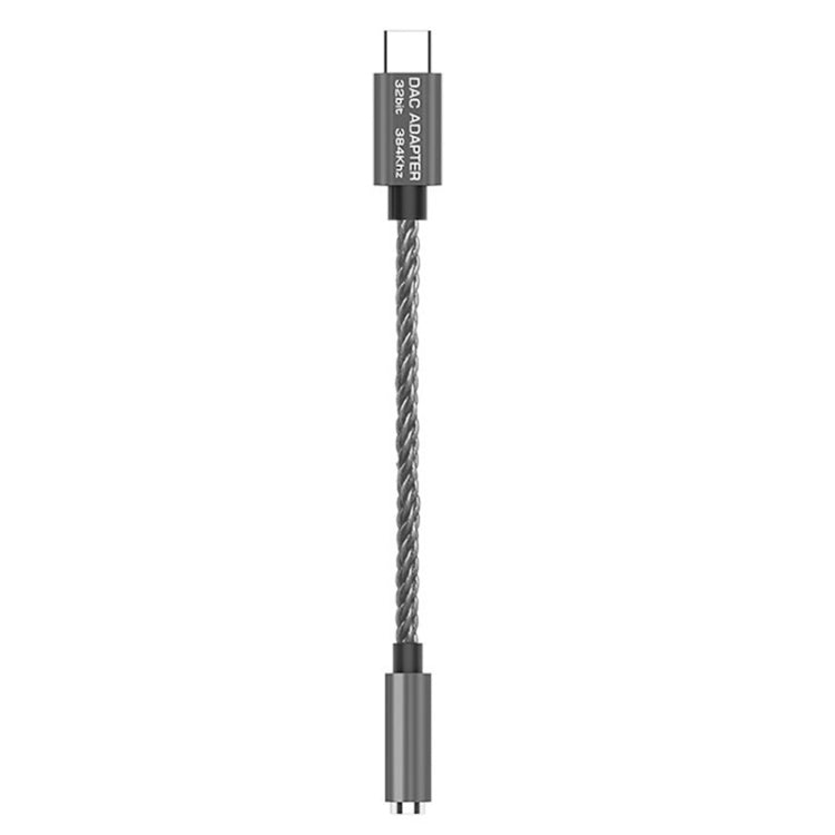 TA12-R2 USB-C / Type-C Male to 3.5mm Audio Female Single Crystal Copper Braid Earphone Adapter, Black Grey, Grey, Copper + Silver, Silver