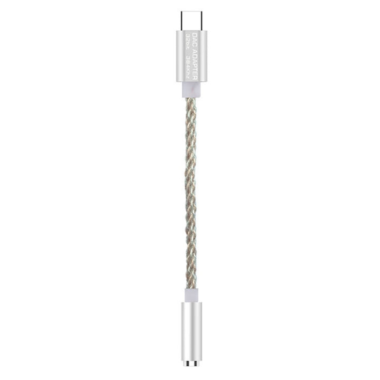 TA12-R2 USB-C / Type-C Male to 3.5mm Audio Female Single Crystal Copper Braid Earphone Adapter, Black Grey, Grey, Copper + Silver, Silver